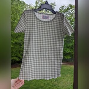 Sweet Honey Sage Check Short Sleeve Top 8y